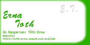 erna toth business card